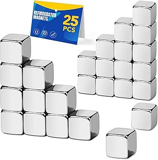 LOVIMAG Fridge Magnets 25pack, Square Cube Magnet for whiteboard, Small Magnets for Fridge, Science, Crafts, DIY, Office and Locker Magnets-0.31x0.31x0.31in