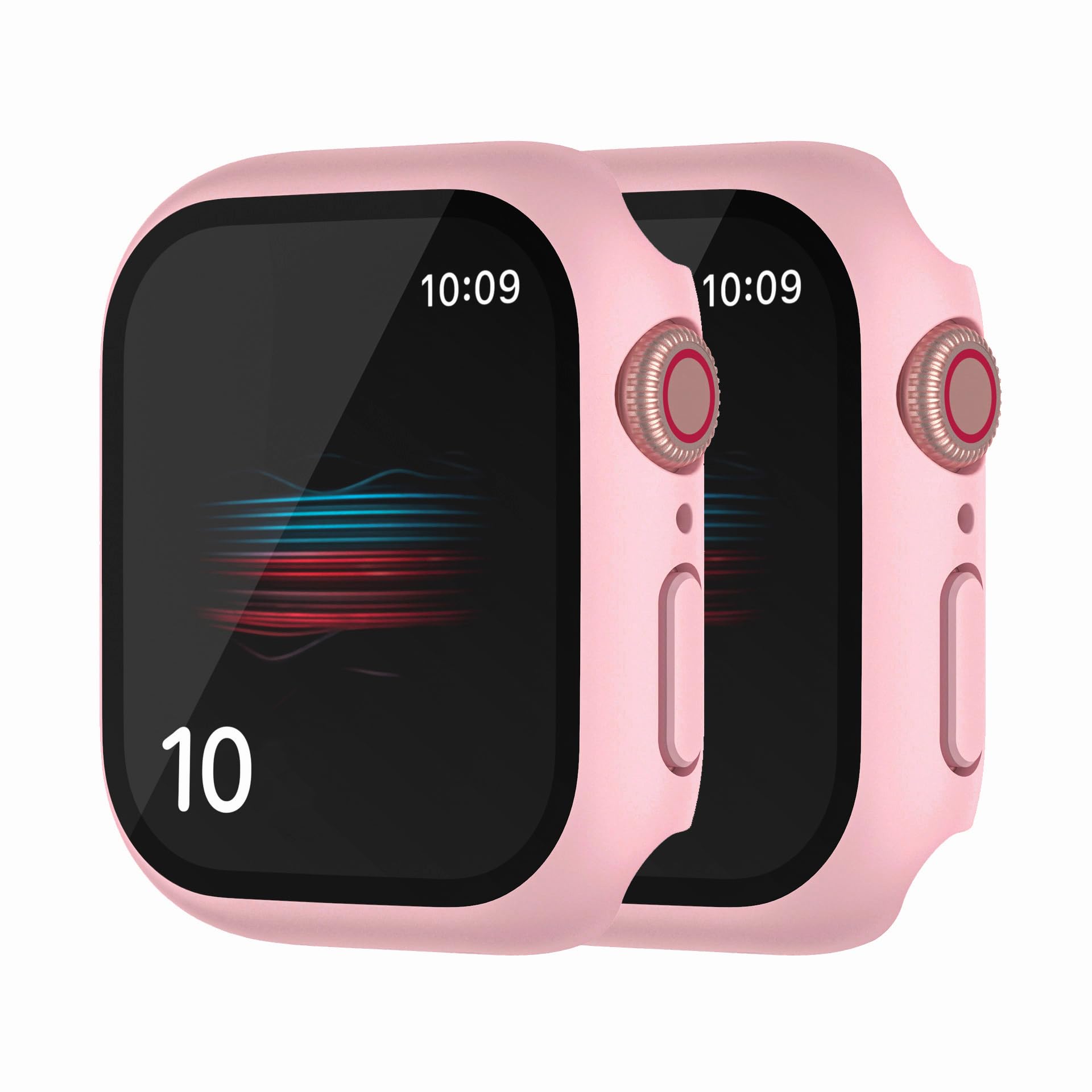 HANKN 2 Pack Hard PC Case for Apple Watch Series 6 5 4 SE 40mm Tempered Glass Screen Protector Case, Full Coverage Shockproof Shell Iwatch Bumper High