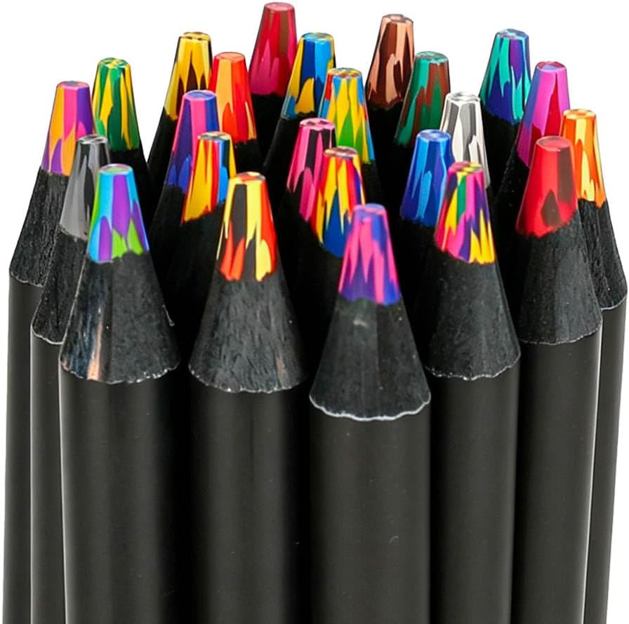 Aksipo 24 Rainbow Colored Pencils, Art Supplies Coloring Pencils Drawing Set for Teens Adults Girls, Ideal Gift for Coloring, Sketching, Painting