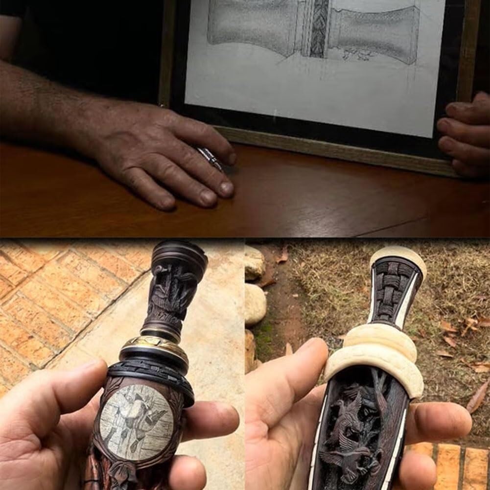 2pcs Collectible Duck Call Figurine - Vintage Style Hunter's Legacy Sculpture - Waterfowl Art Gift for Men - Durable Resin Hunting Keepsake with Gift Box Packaging