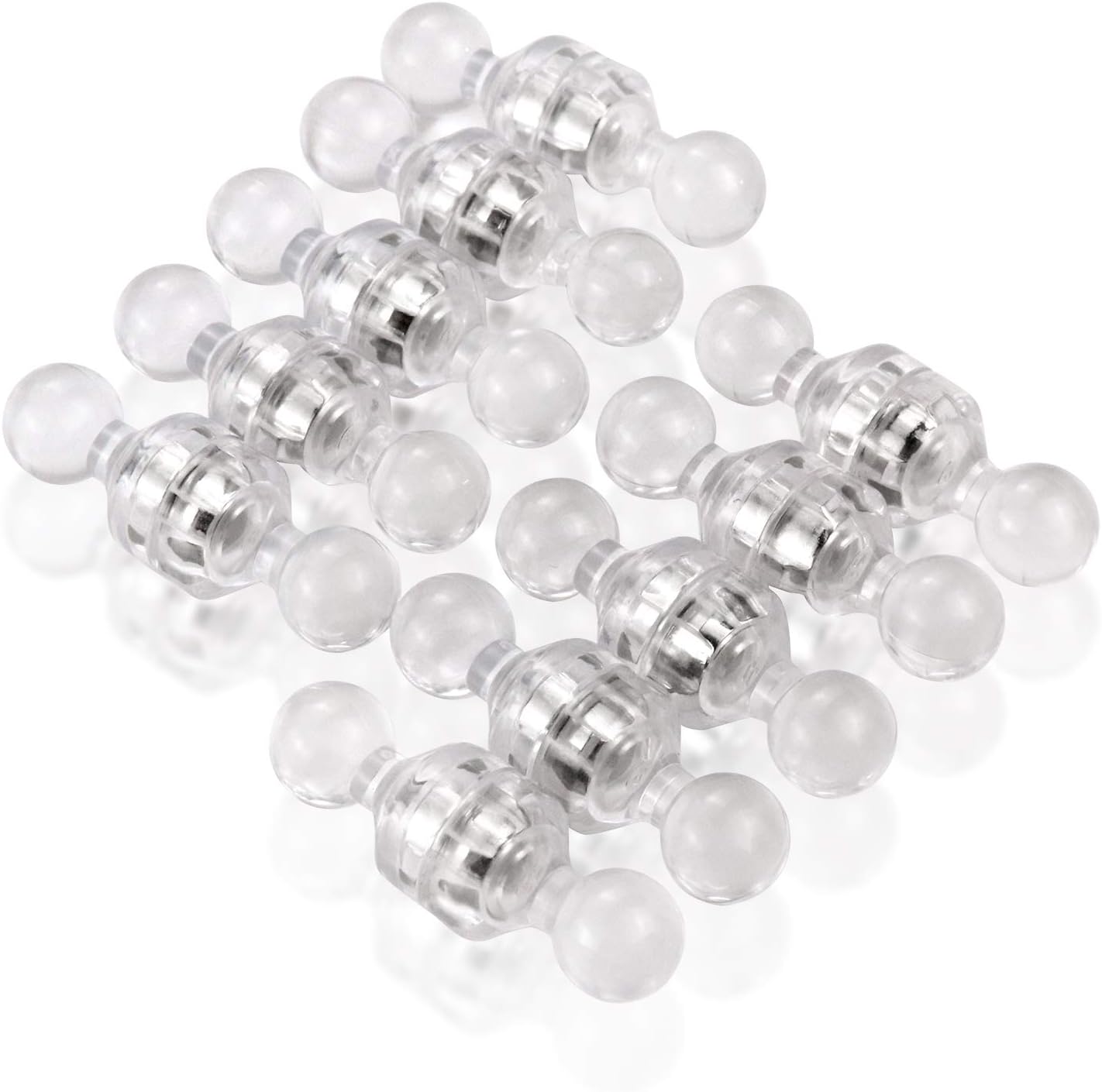 Push Pin Magnets, Transparent Crystal Colour Fridge Magnets, 120 Pack Strong Magnets, Perfect for Whiteboard Magnets, Office Magnets, Map Magnets