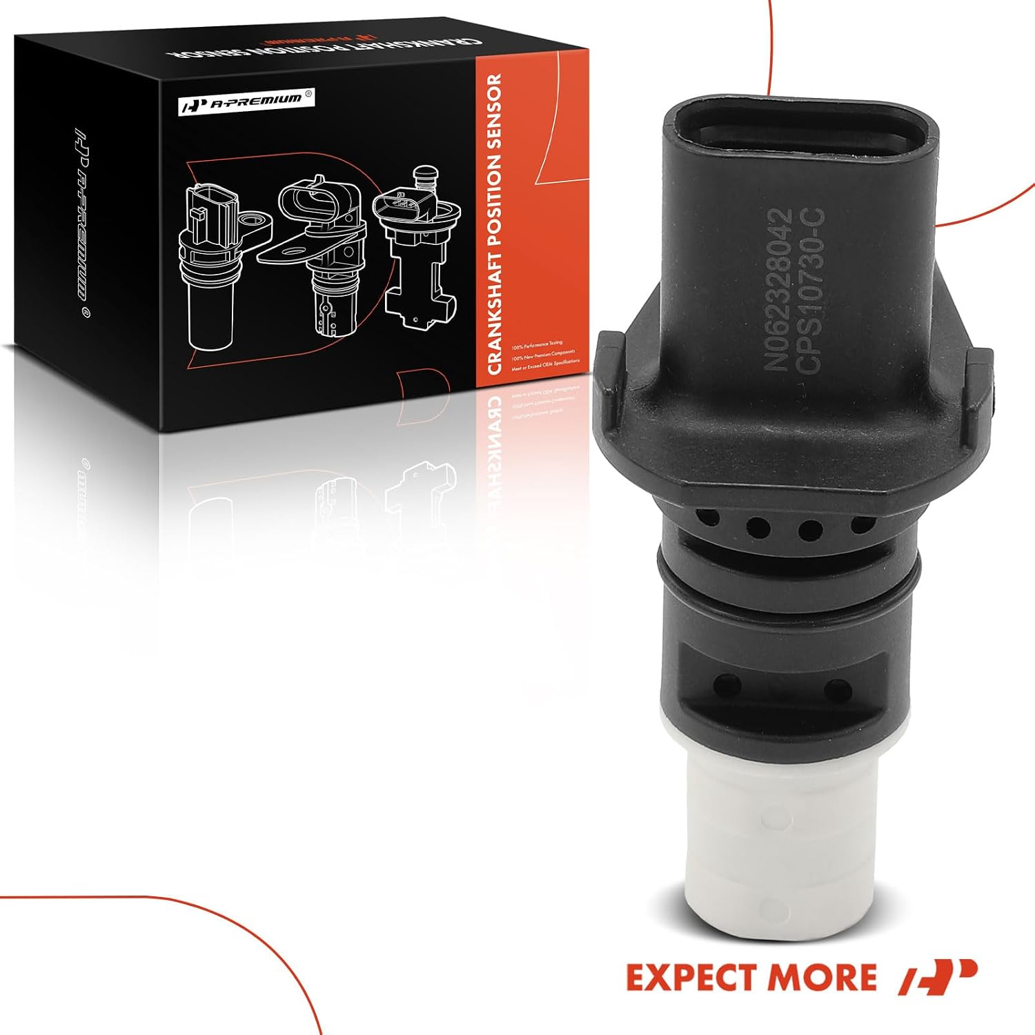 A-Premium Engine Crankshaft Position Sensor Compatible with Volvo XC60 2014-2022, XC90 2016-2022, S60 2014-2022, S60 Cross Country, XC40, XC70, S80, S90, V60, V60 Cross Country, V90, V90 Cross Country