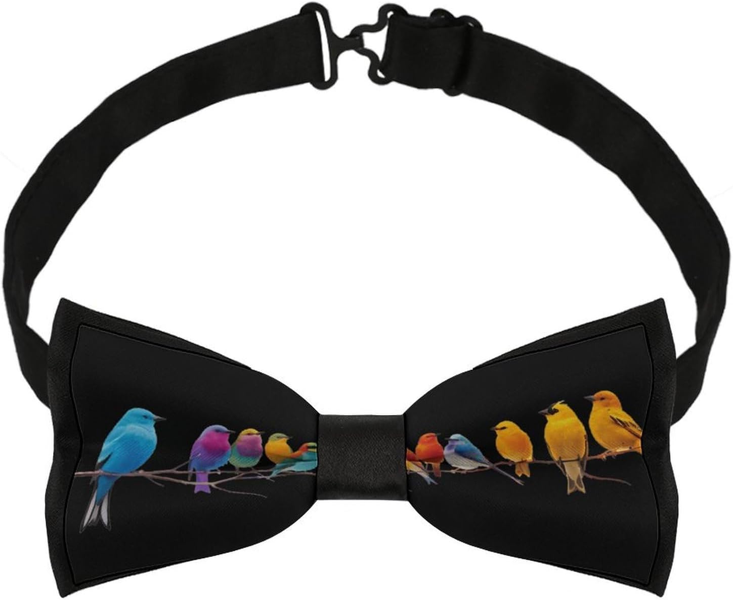 Colorful Birds Novelty Men's Bow Tie Pre-tied Adjustable Bowtie Accessories for Wedding Party