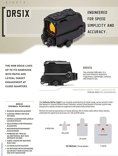 Miniatura 4 de Steiner DRS1X - Mira refleja de punto rojo CQB óptica, color negro