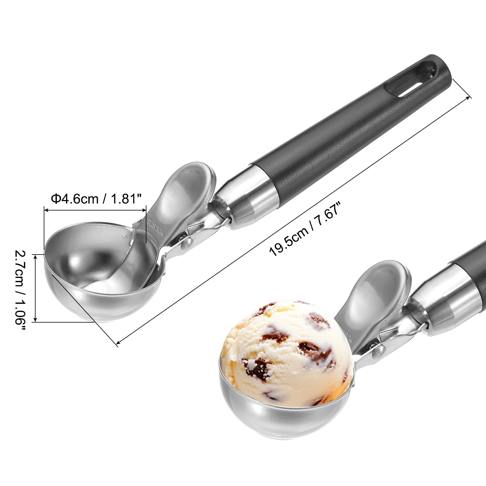 PATIKIL 4 Ounce Ice Cream Scoop with Trigger - Image 2