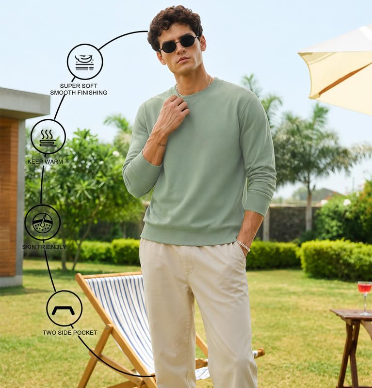 Image of Sleepynuts Men's Full Sleeve Round Neck Fleece Sweatshirt
