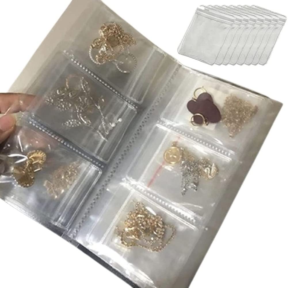 Joselin Pvc Clear Jewellery Anti Oxidation Zip Bag, Jewellery Earring Organiser Storage Book Bag, Jewellery Storage Book (84 Cells)
