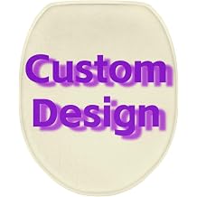 Custom Elongated Toilet Seat Cover Only Personalized Toilet Lid Cover with Picture Text Washbale Toilet Cover with Elastic Band Universal for Most Lids Bathroom Accessories