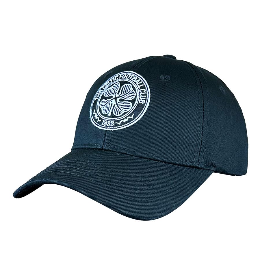 Celtic FC Mono Badge Six Panel Structured Hat - Black