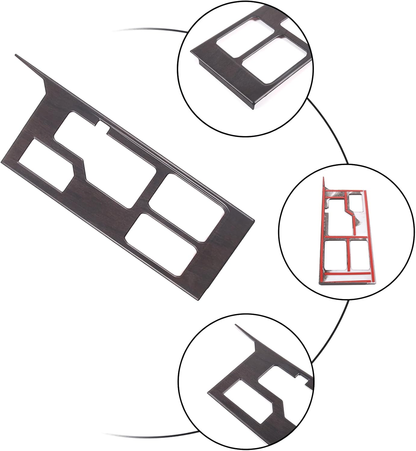 HAPPYHORSE Central Control Gear Shift Panel Trim Cover Compatible with Toyot@ Tundra/Sequoia 2022-2025 Car Gear Shift Control Anti-Scratch Panel Protection Cover Decorative (Oak Grain, with 4WD)