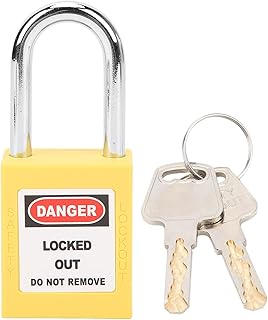 Lockout Tagout Kit, 1Set 38mm Lockout Lock Insulation Safety Engineering Loto Padlock Safety Padlock Set Security Padlock with 2 Keys for Machinery Manufacturing (Yellow)