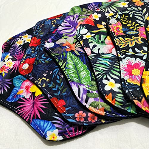 Image of 7 Pcs Resuable Menstrual Pad Sets Including 1Pc Mini Wet Bag and 6Pcs Regular Flow Menstrual Pads Waterproof Mama Cloth Sanitary Napkins