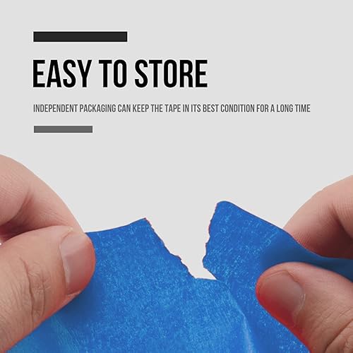 Miniatura 7 de Lichamp Paquete de 4 cintas azules para pintores de 1 pulgada, cinta adhesiva azul de 1 pulgada x 55 yardas x 4 rollos (220 yardas en total)