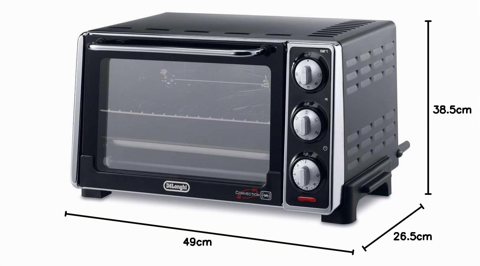 De'Longhi EO20792 Elektroofen, 20 Liter, 7 Kochfunktionen, Timer, 1300 Watt, Schwarz