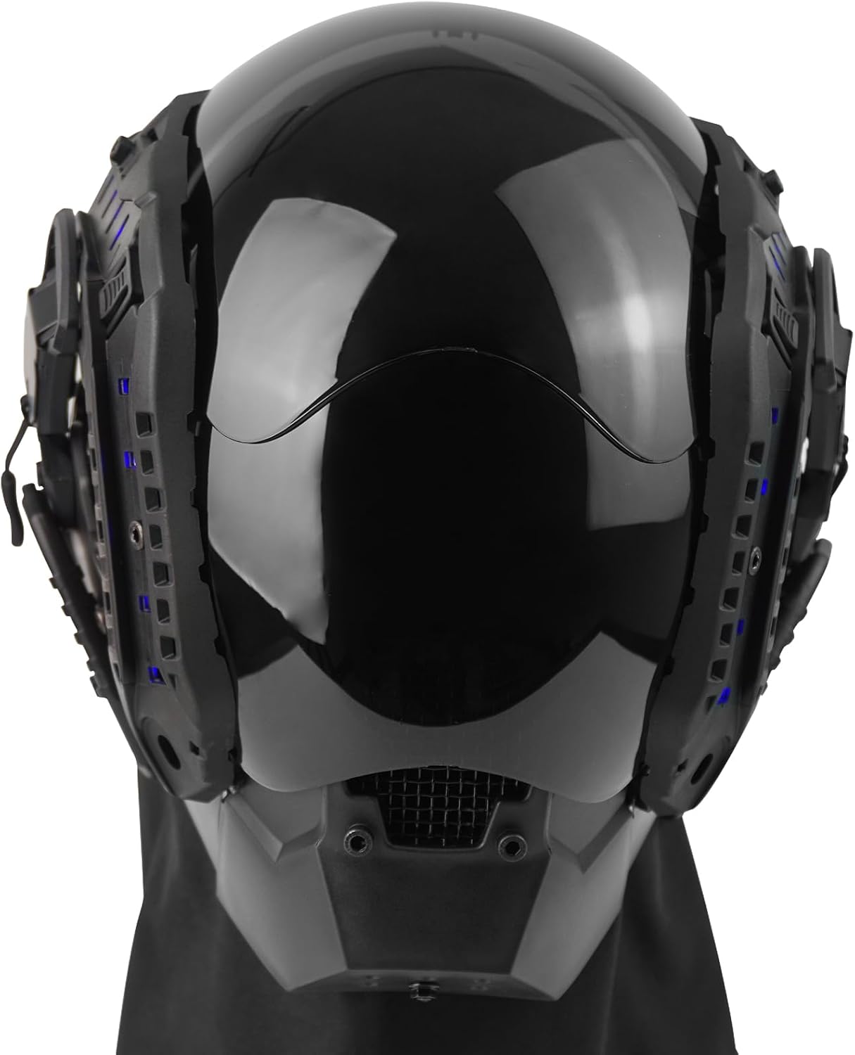 Futuristic Helmet LED Punk Mask - Sci-Fi Half Head Mask with Side Lights for Men, Cool DJ Mask for Cosplay, Halloween