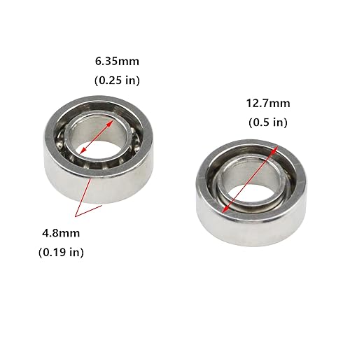 Miniatura 3 de Antrader Rodamiento de Acero Cromado R188 para Fidget Spinner, Rodamiento de Bolas de Ranura Profunda de Alta Velocidad, 1/4" x 1/2" x 3/16