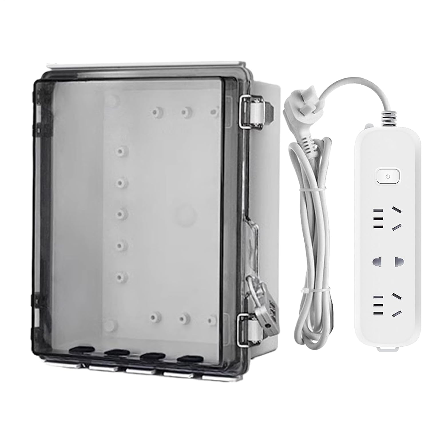 Waterproof Electrical Box, Outdoor Clear Cover, Outlet Box with Dustproof Case, Electrical Case with Lockable Design, Home Power Accessories Collection, Safety Kit for Wall Industrial Project Use