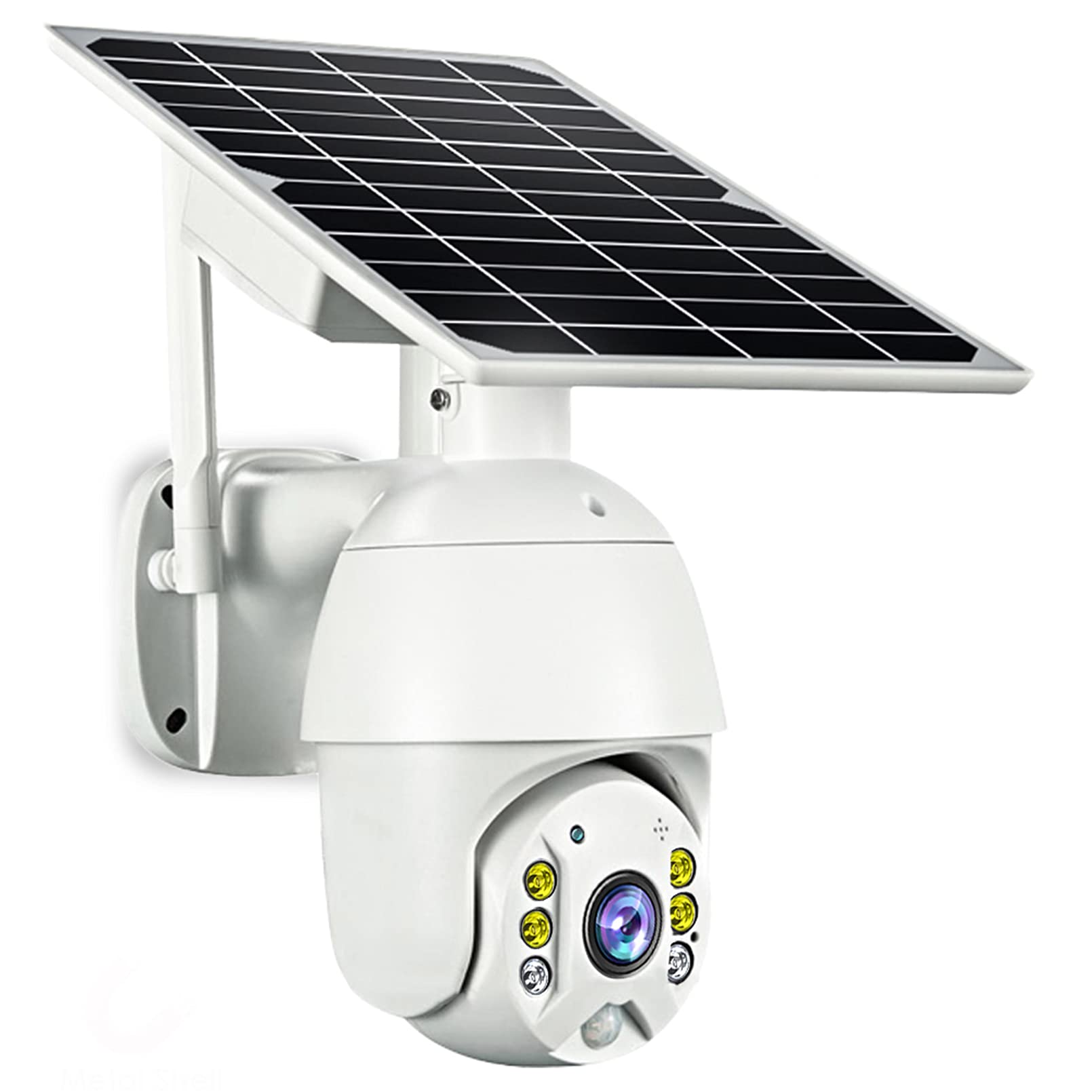 Caméra IP 4G extérieure solaire PTZ 1080P en métal avec batterie rechargeable et alarme PIR