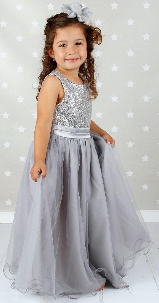 Bow Dream Flower Girl's Dress Sequins Tulle