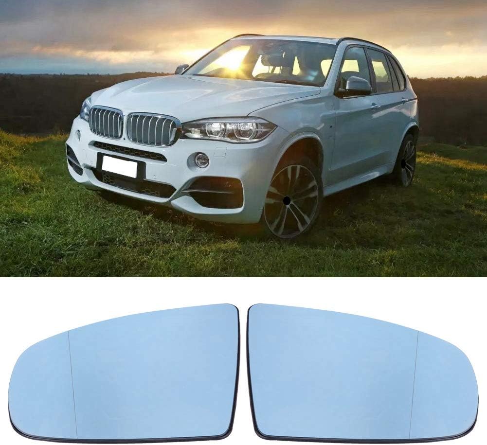 Keenso Mirror Glasses, Side Mirror Glass Side Mirror Heated with Backing Plate for X5 E70 2008-2013