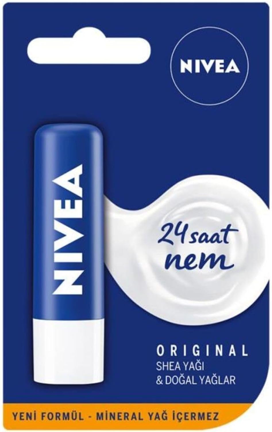 NIVEA Dudak Bakım Kremi Orjinal, Shea Yağı ve Doğal Yağlar, 24 Saat Nem