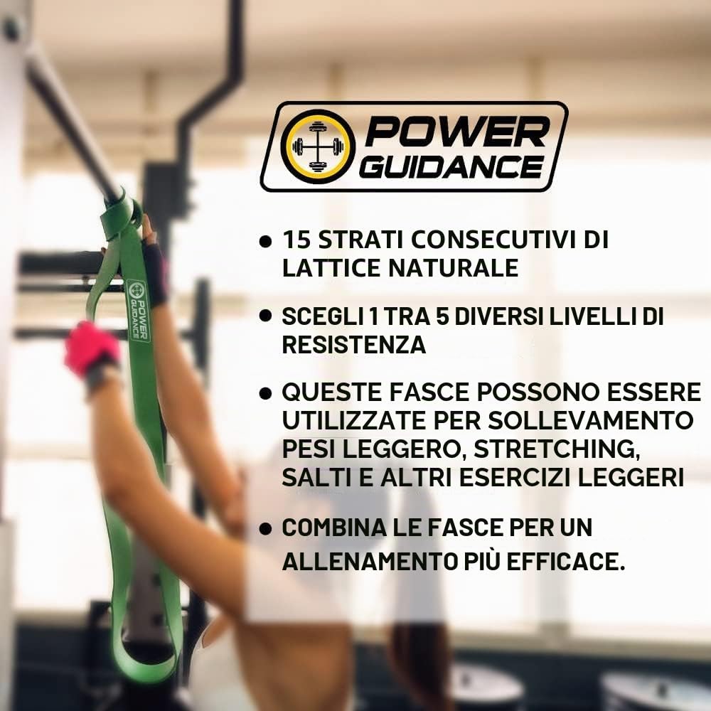 POWER GUIDANCE Bande di Resistenza, Pull Up Bande, Resistenza Band, Fascia per Esercizi per Stretching Del Corpo, Powerlifting, Allenamento Della Resistenza - Unità Singola