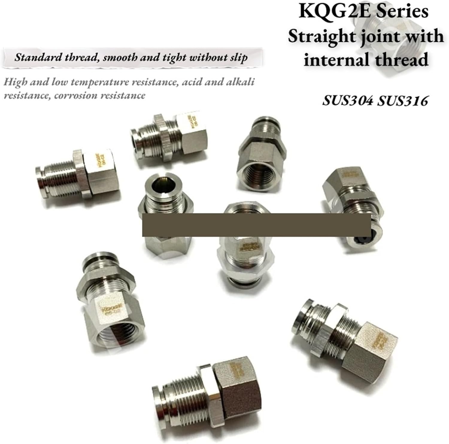1pcs KQG2E04,KQG2E06,KQG2E08,KQG2E10,KQG2E12,KQG2E16-01,02,03,04,FSQD type Straight joint with internal thread(KQG2E10-01)
