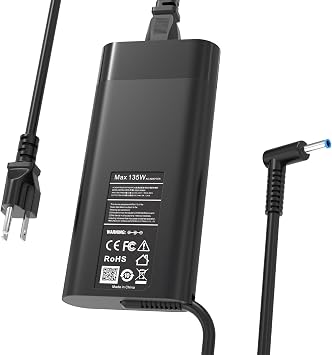 135W Laptop Charger Compatible with HP Spectre X360 15 16 2-in-1 16t-f100 15t-df1 15-df 16-f Business Laptop Pavilion Gaming 16 15 17 16-a 15-ec 15-cx 15-ec0751ms l15534-001 Power AC Adapter