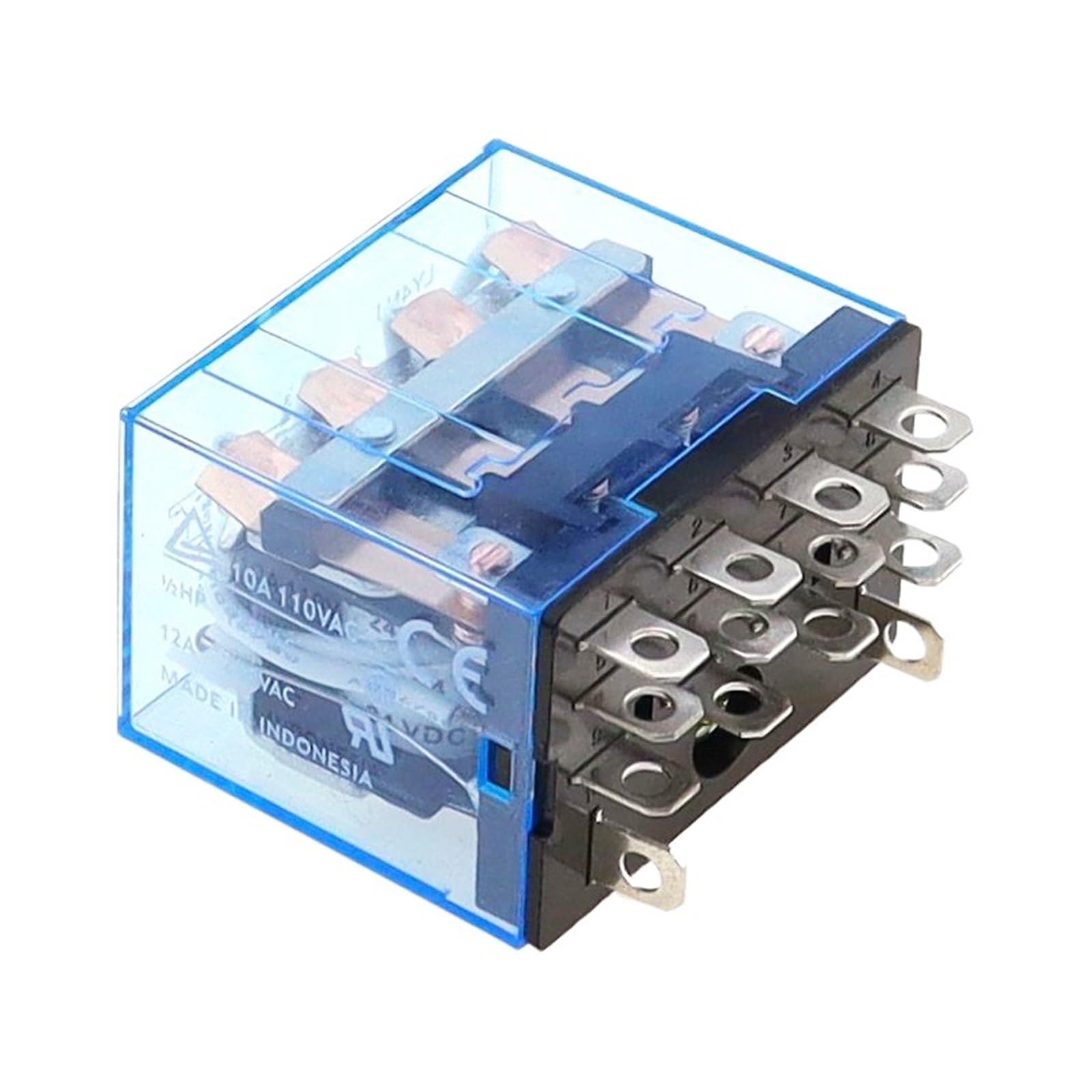 Relé intermedio HH64P LY4NJ 10A Micro relé electromagnético pequeño ACDC12V24V AC110V 220V 380V con base de zócalo de 14 pines PTF14A(DC24V)