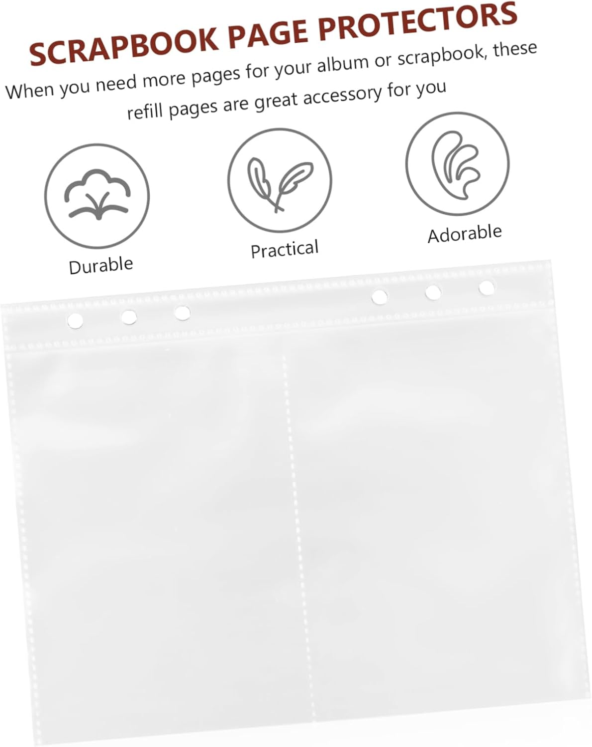 Scrapbook Page Protectors Heavy Duty Plastic Sleeves for Photos Acid Refill Easy to Use for Scrapbook and Photo Album Storage