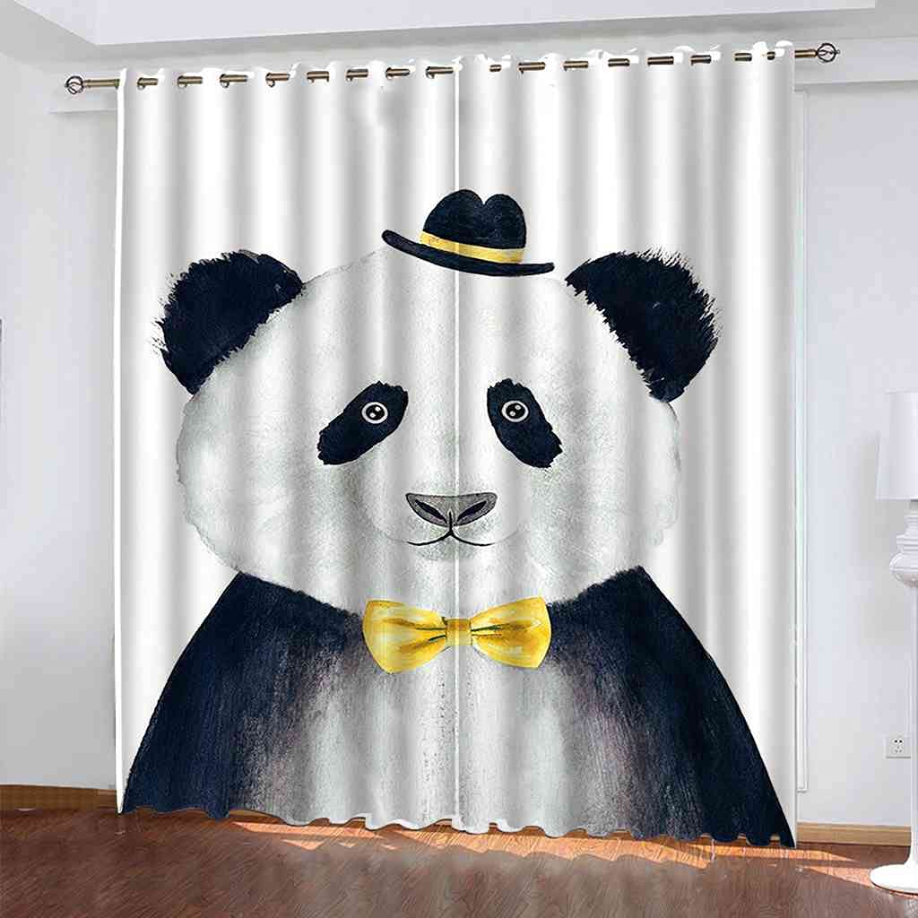 Rideaux occultants contre la lumière et le bruit panda 3D occultation 100%