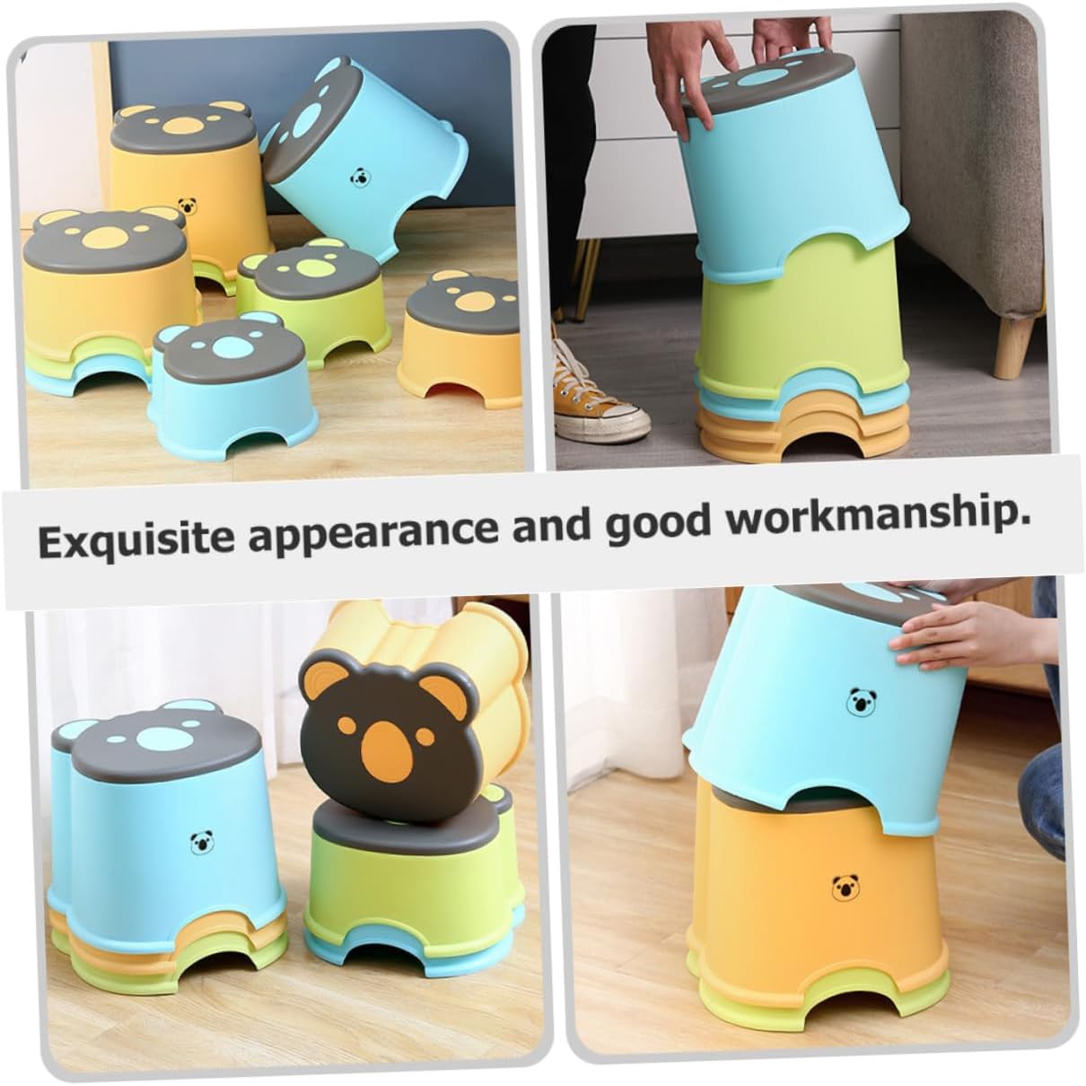 Portable Cartoon Step Stool Lightweight Non-Slip Plastic Low Stool for S Toilet Training Bathroom Kitchen and Household Use Blue Large Stable and Seat for Boys