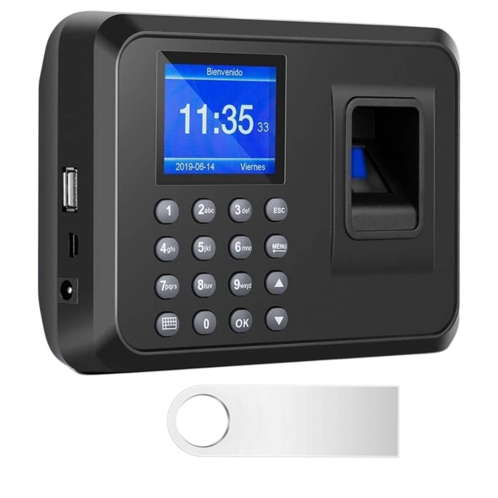 Employee Time Clock for Business Scanner, Clocking in Machines for Small Business, Fingerprint Punch Card Machine with 2.4 TFT LCD Fingerprint Password-image-15