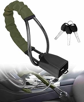 Universal Anti-Theft Device, for SAIPA Saina Shahin Tiba, Car Steering Wheel & Seat Belt Lock, Security Lock with Multi-Function Keys,E