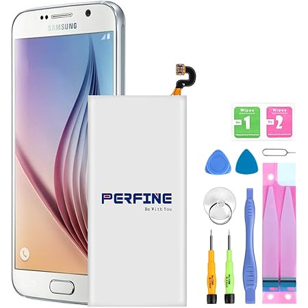 Amazon Com Perfine Galaxy S6 Battery 2750mah Li Ion Polymer Replacement Spare Battery For Samsung S6 Eb Bg920abe G920a G920p G920t G920v With Repair Tools Kit Cell Phones Accessories