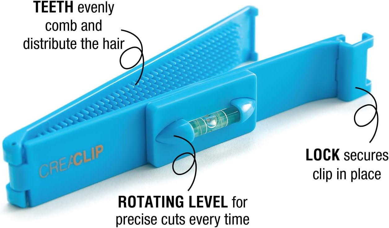 Original CreaClip Complete Package - Haircut Tool, Professional Scissors Hair Cutting Kit, Hair Thinning Shears with Hair Cutting Comb, Home Salon Kit for Women Adults Kids (Set of 7)