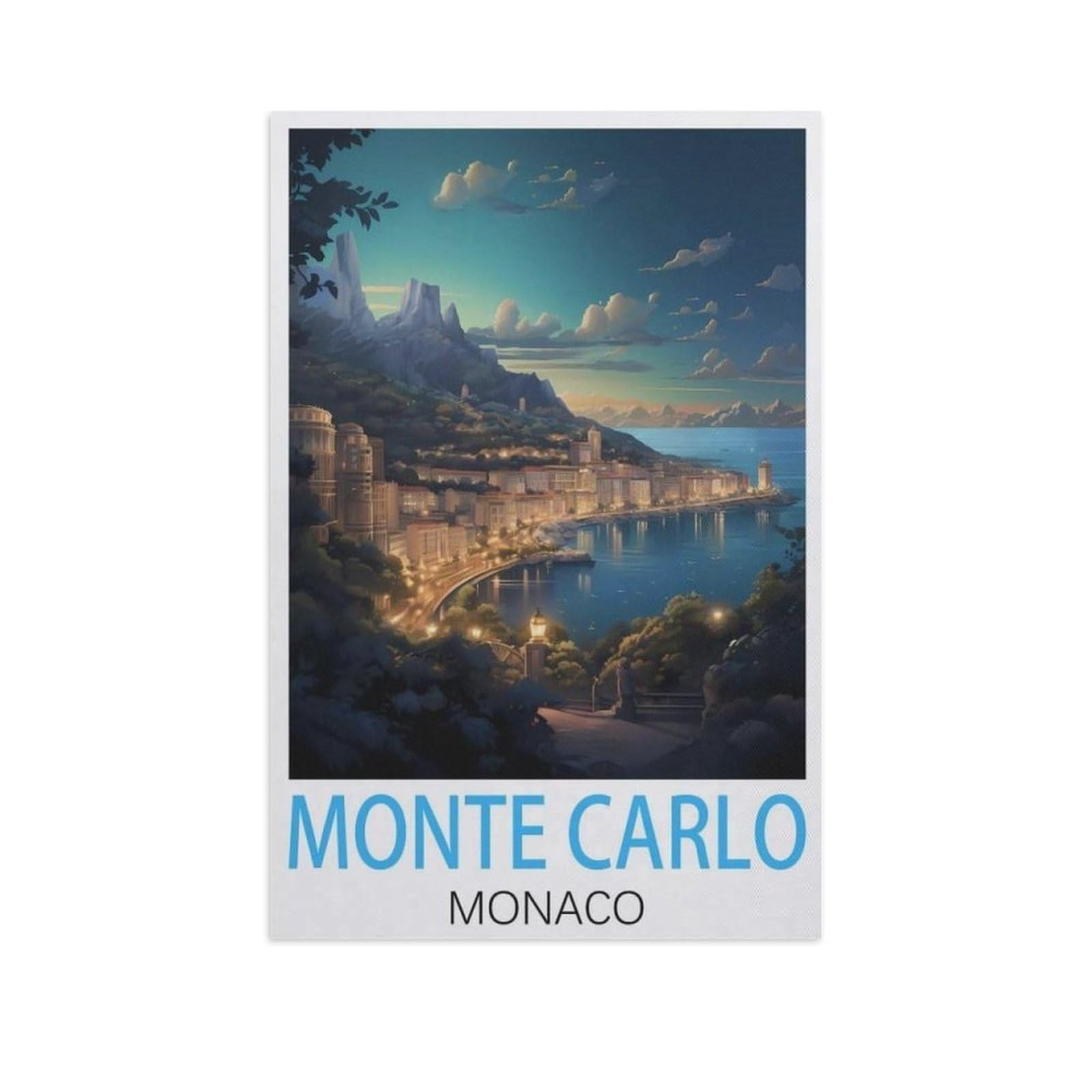 PGCKSK Monte Carlo Monaco，Diamond Art Kits for Adults and Kids, Full Drill Round Rhinestone Paint with Diamonds(40 x 50 cm/15.74 x 19.68 inches)-FR65