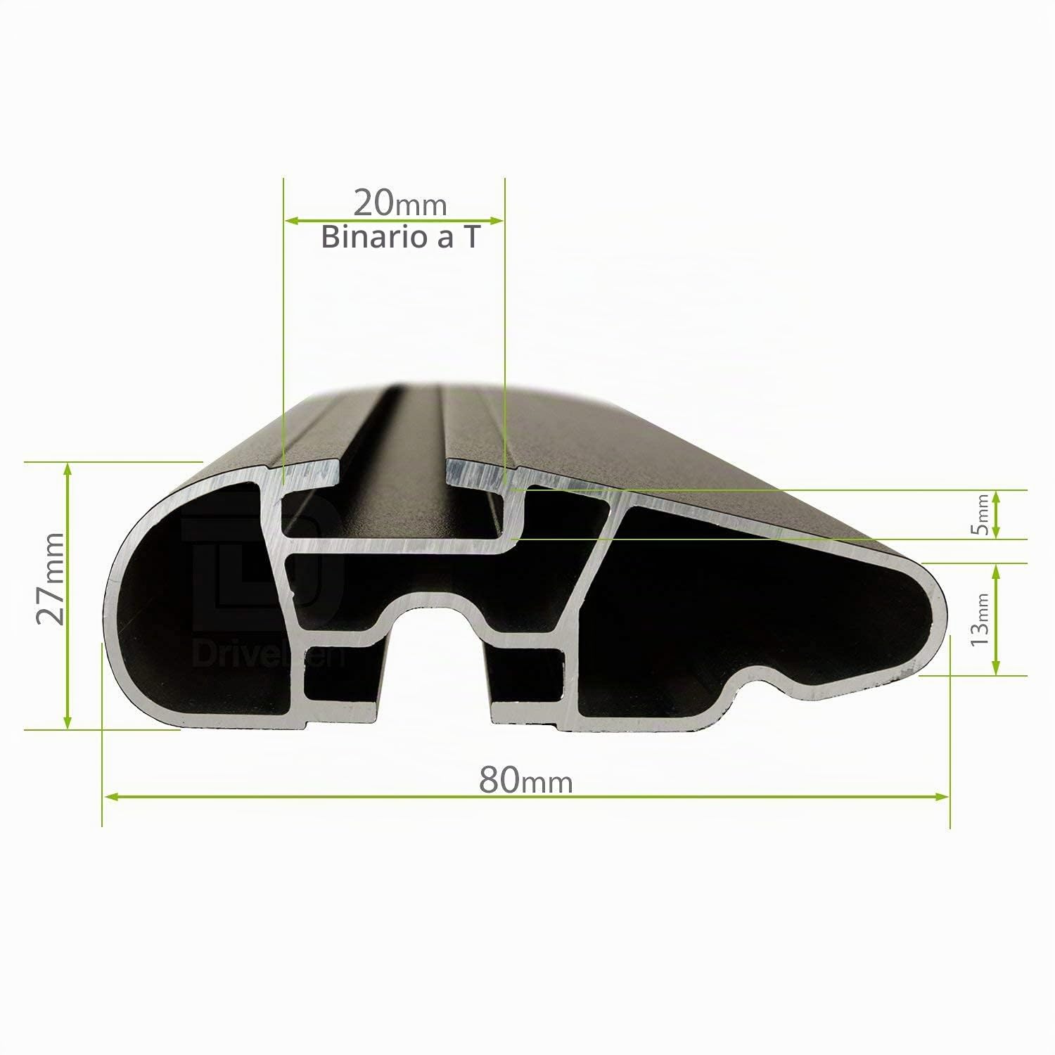 Barre portatutto FARAD SM + AERODYNAMIC BLACK in alluminio compatibili con JEEP RENEGADE dal 2014 in poi con corrimani alti, railing aperti