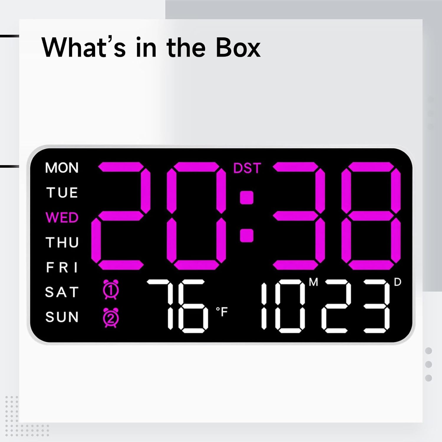 Modern Frameless Digital Clock With Led Backlighting, Dual Alarms, Temperature & Humidity Display, Black Design, Ideal For Living Room