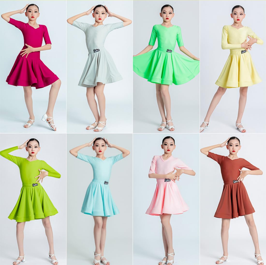 Vestido de Baile Latino para Niñas, Disfraz de Samba, Competición, Salsa, Tango, Baile de Salón, Rumba, Chacha, Falda, Vestidos de Fiesta Latinos （180 cm）