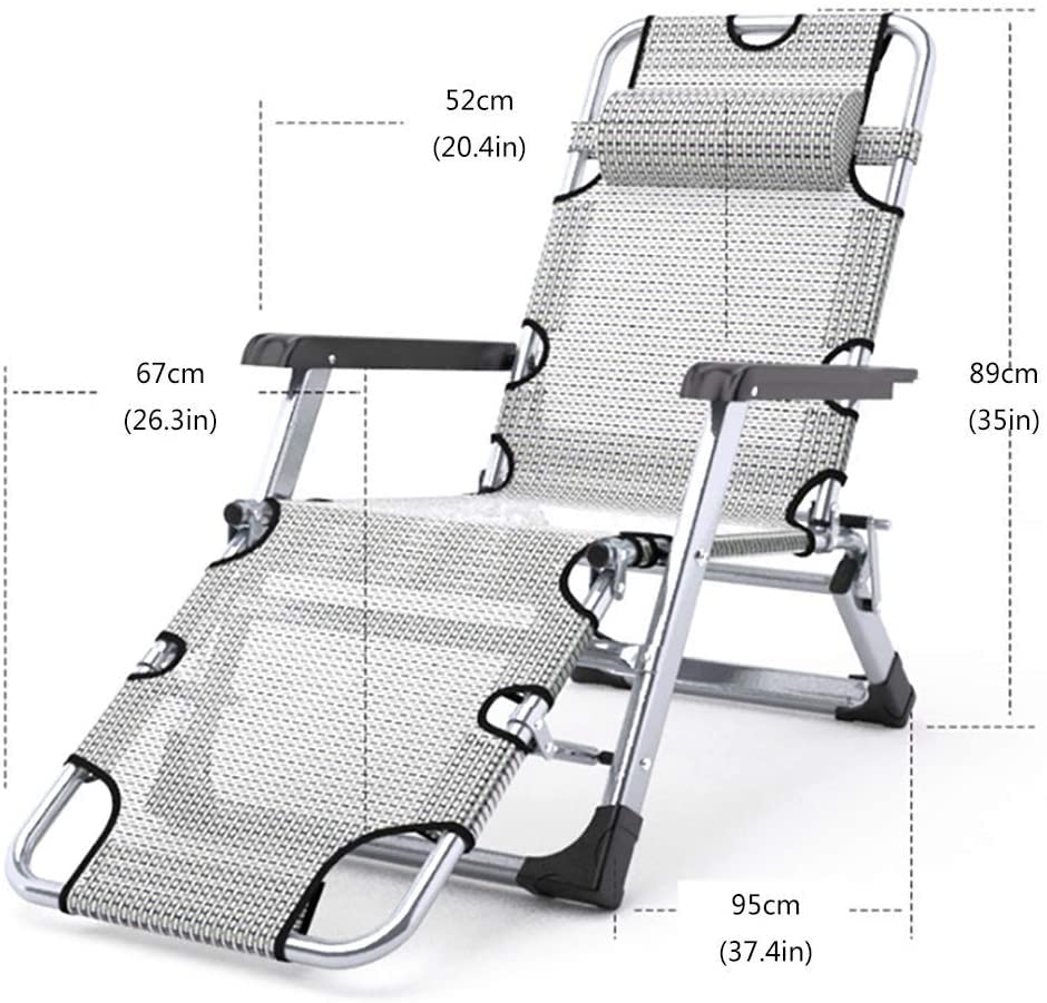 Chaise longue de plage inclinable zéro gravité pliante de jardin balcon - 3