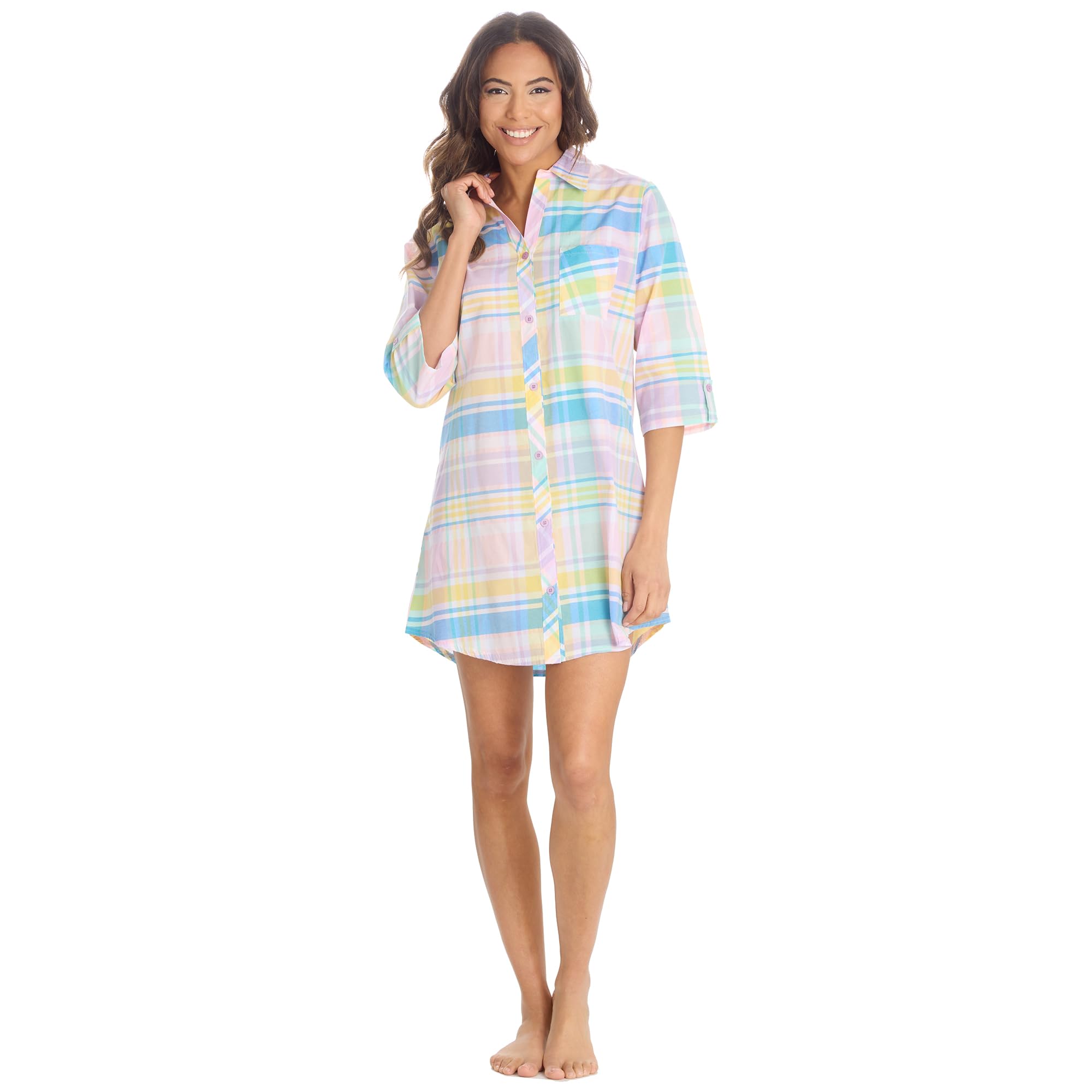 Undercover Ladies Boyfriend Nightshirt 34B1976 Lilac Check Large