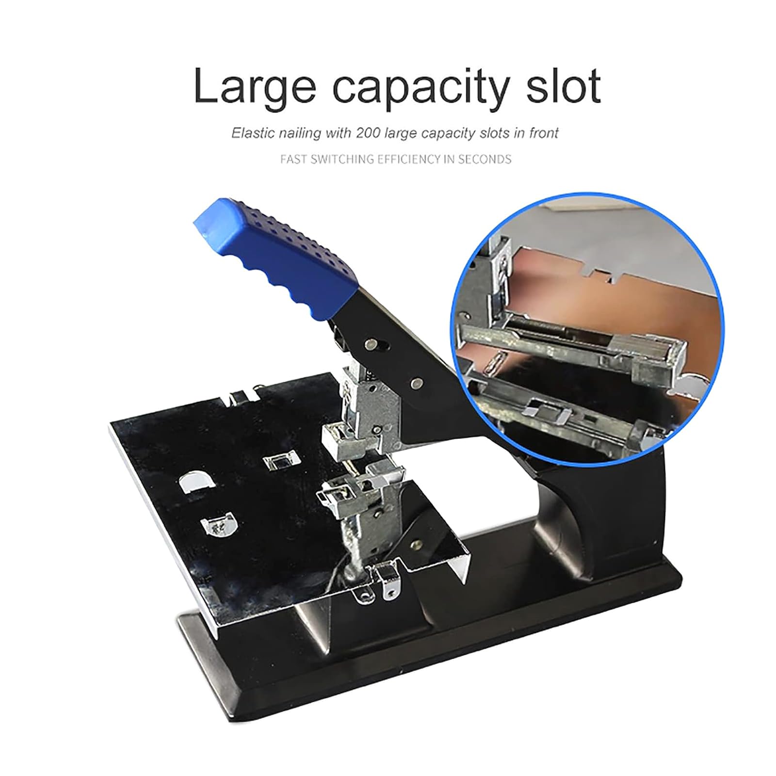 Schwerlasthefter, manuell, flacher Sattelhefter, 6,5 mm maximale Bindestärke, Push-Push-Nagelschlitz-Design für Hefte, Dokumente, Leder