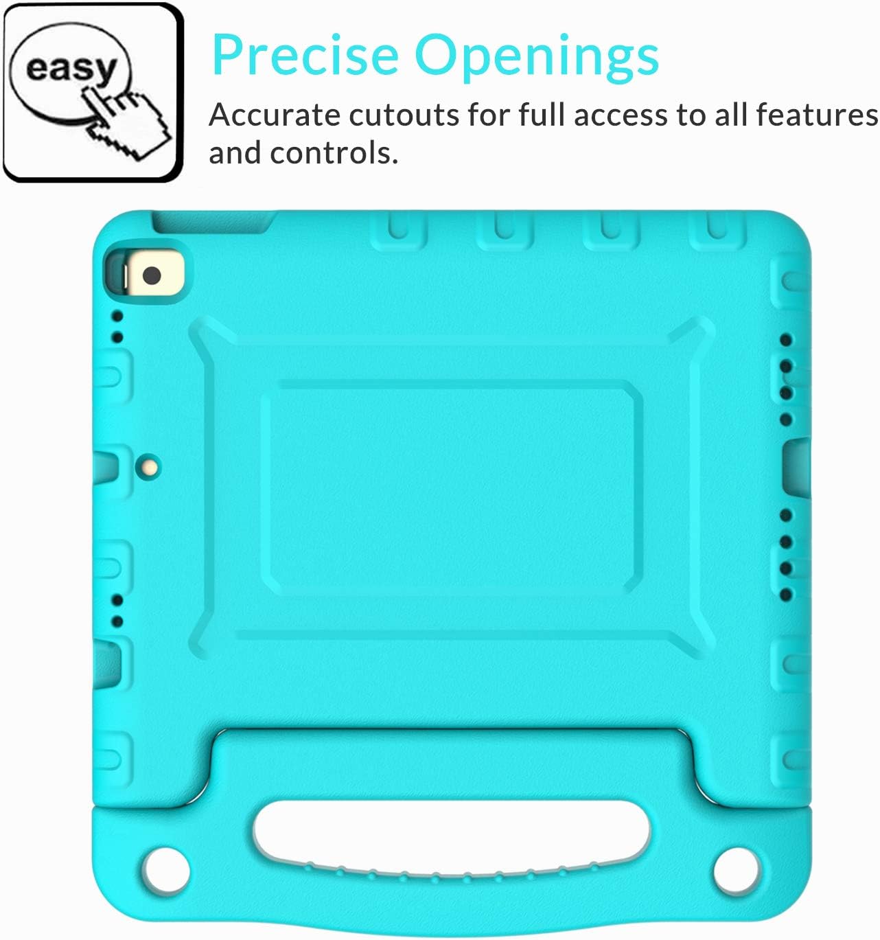 Kids Case for iPad Mini 1 2 3 4 5 Generation - Lightweight Shockproof Convertible Protection Cover with Built-in Handle Stand Children Tablet and 2019 - Retina Display (Turquoise)