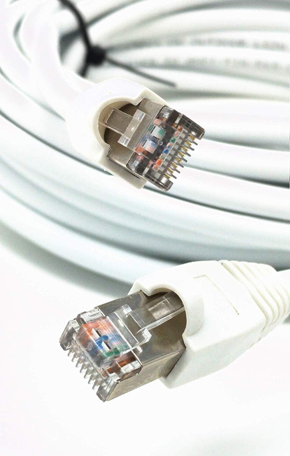 Ultra Spec Cables 100ft White Cat5e Outdoor Waterproof Ethernet Cable Direct Burial