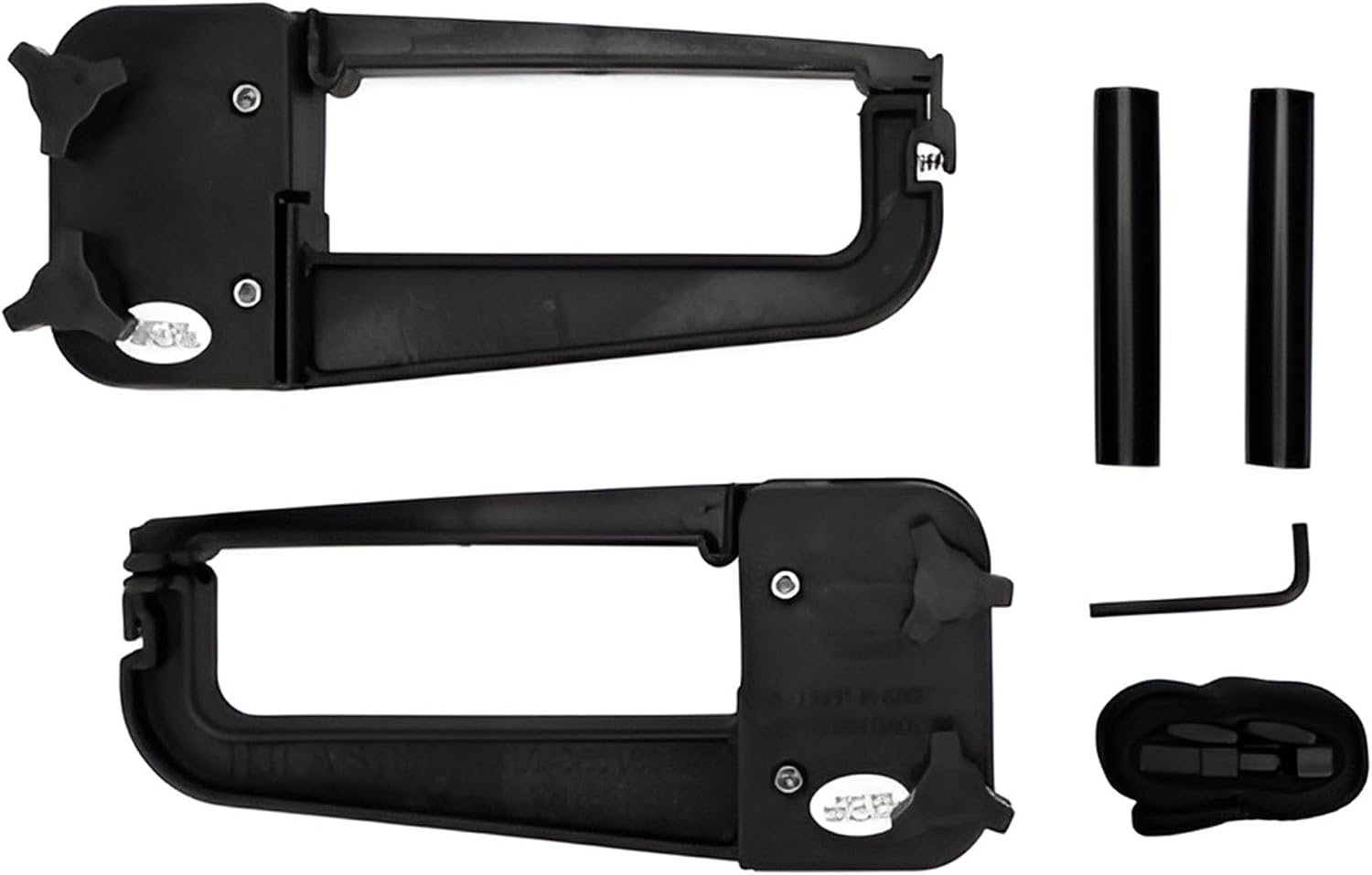 Camco - 21029 Heavy Duty Chair Rack- Hook on RV Ladder to Support Folding Chairs, Picnic Chairs, and Beach Chairs During Travel- Black (51490)