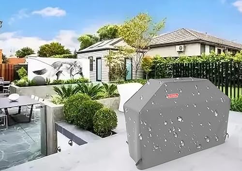 Miniatura 7 de Cubierta de parrilla de gas resistente e impermeable de 66 pulgadas para parrilla de gas Weber Char-Broil Coleman, color marrón