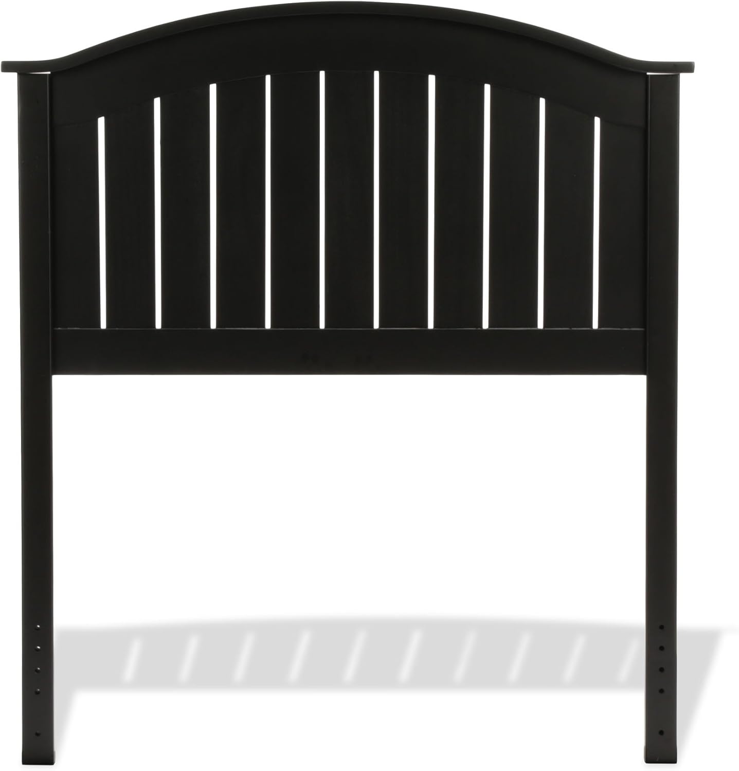 Finley Wooden Headboard Panel with Curved Top Rail Design, Black Finish, Twin