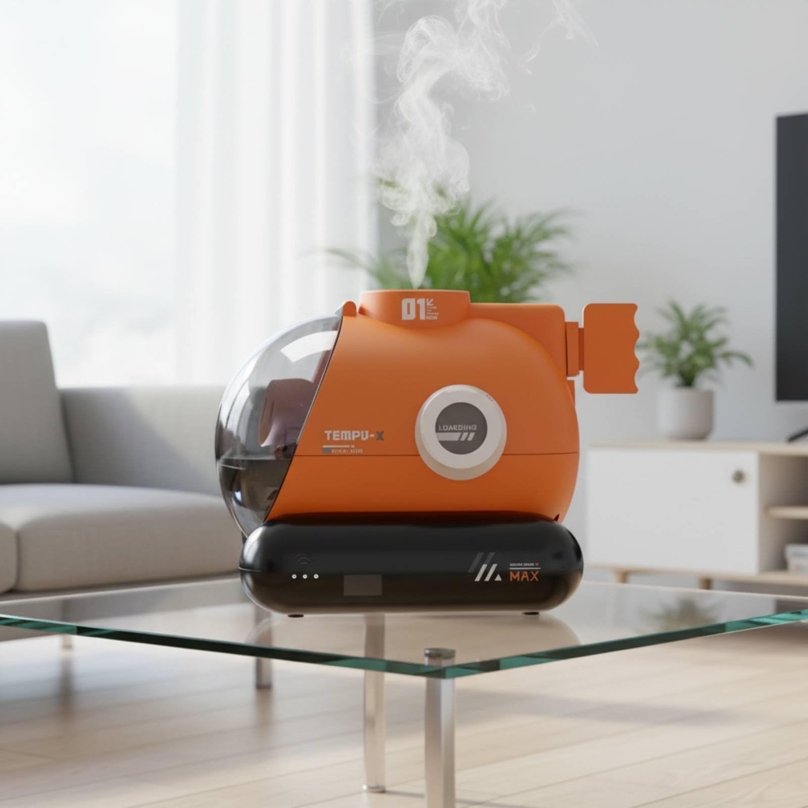 Humidificador de Escritorio Humidificador Difusor Vaporizador Dispensador de Niebla con Diseño Náutico Redondeado y Apagado Automático por de Agua, Azul Iridiscente