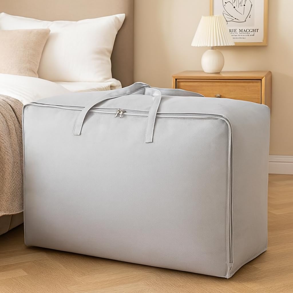 XL Large Capacity Non-Woven Fabric Storage Bag - New Packing Bag for Clothes and Quilts,Grey